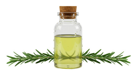Isolated Bottle of Rosemary Oil