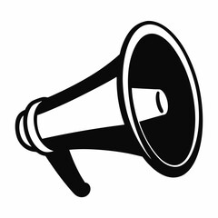 Vector illustration of a red megaphone icon for communication and announcements