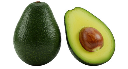 Isolated Halved Avocado