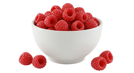 Isolated Bowl of Raspberries