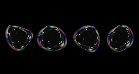 Transparent water realistic glass bubbles.Water,air bubbles. Bubbles PNG. Vector PNG.