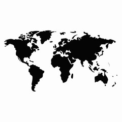 Fototapeta premium World map vector illustration on a black background