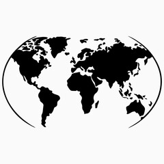 Obraz premium World map vector illustration on a black background