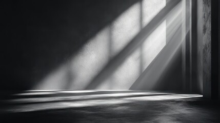 Sunlit Interior Minimalist Grayscale