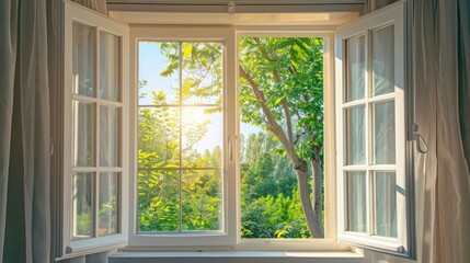 Open window with fresh air coming in.