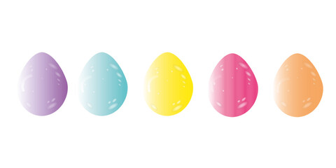 Vector illustration. Set of bright multicoloured, black Easter eggs with drawings. For decorating websites, clipart, postcards.PNG