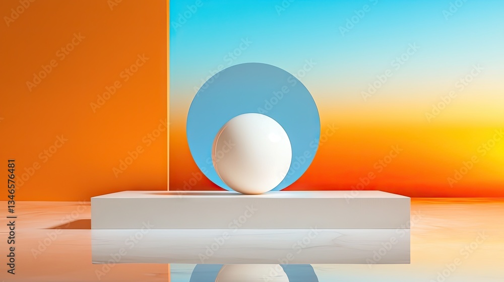 Aufkleber modern blue and white gradient background with a soft-focus white circle in the center, creating a c