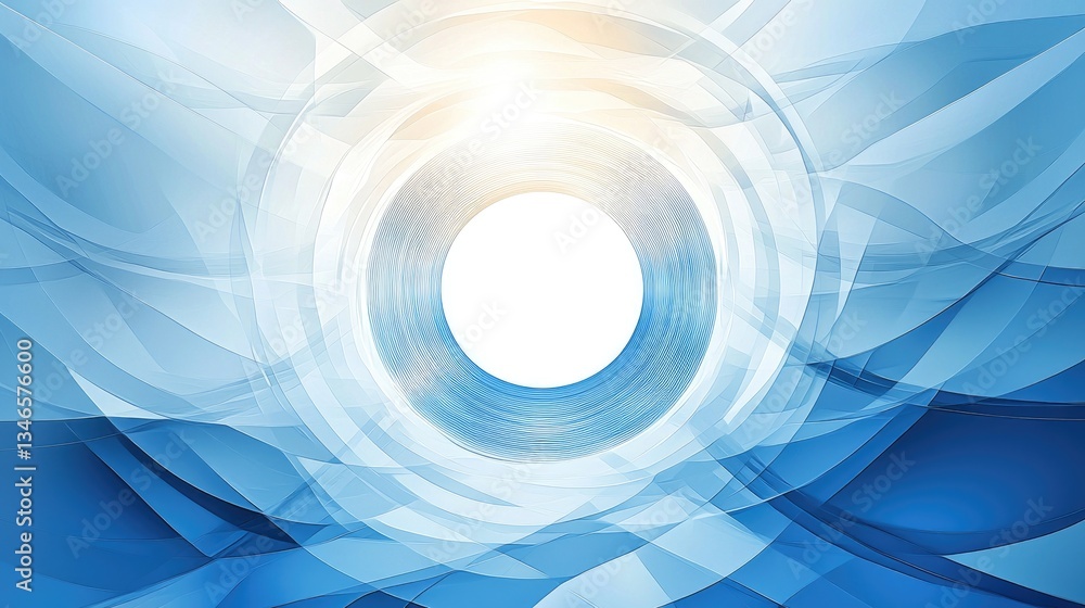 Aufkleber modern blue and white gradient background with a soft-focus white circle in the center, creating a c