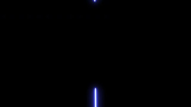 Neon Glow Line Blue Vertical Move Flat Black Backgorund Motion Graphics