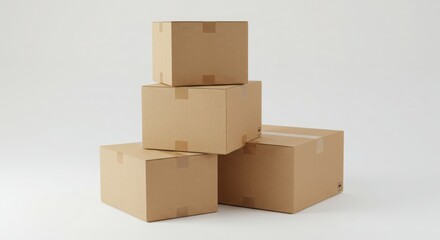 Stacked Cardboard Boxes: Shipping Supplies, Moving Boxes, Cardboard Packaging