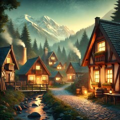 Fototapeta premium house in the mountains