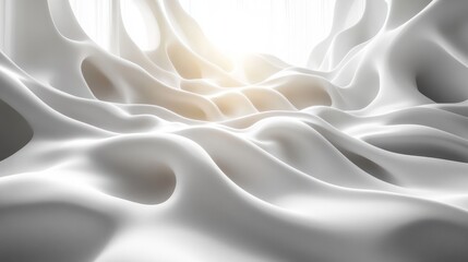 Obraz premium White Fabric Flowing Abstract Texture Background