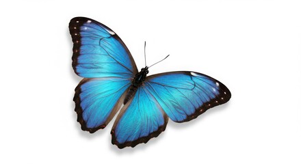 Blue Morpho Butterfly: Vibrant Wings, Detailed Macro Shot of a Tropical Insect -  Closeup Blue Butterfly Wing Texture; Nature Photography