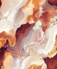 Abstract brown and cream marble texture with swirling patterns