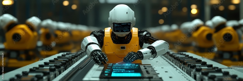 Poster robot figures focus on detailed assembly tasks
