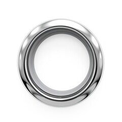 The shiny metal ring depicts a circular and glossy silver ring