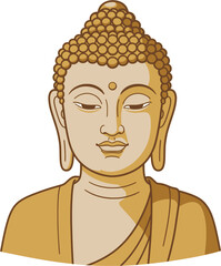 This image is an illustration of the upper body of Buddha