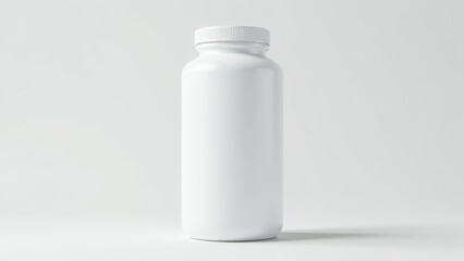White medicine bottle mockup