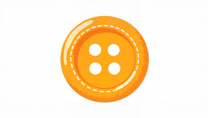 Fototapeta premium Bright orange button on flat white background, clean design