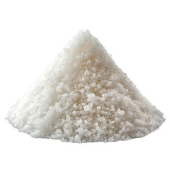 Pile of white sugar on a black background creating a striking contrast in a simple still life composition