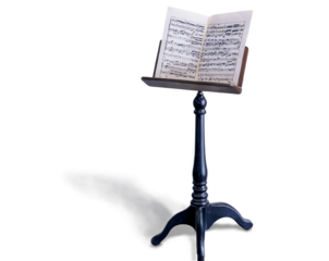 Elegant Music Stand Holding Lyric Sheets for Musical Performance