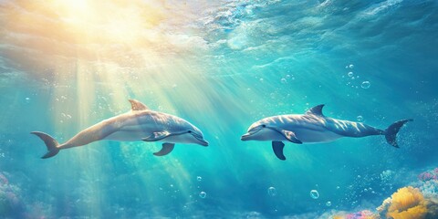 Graceful Dolphins in Motion Banner