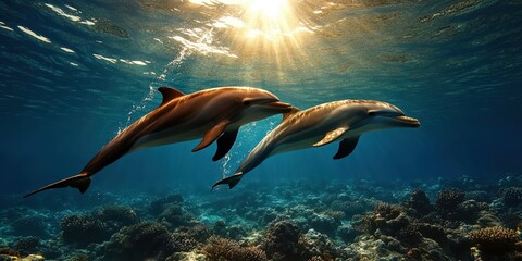Graceful Dolphins in Motion Banner