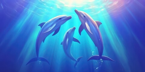 Graceful Dolphins in Motion Banner
