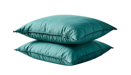  Two teal pillows stacked together 
