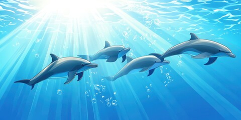 Graceful Dolphins in Motion Banner