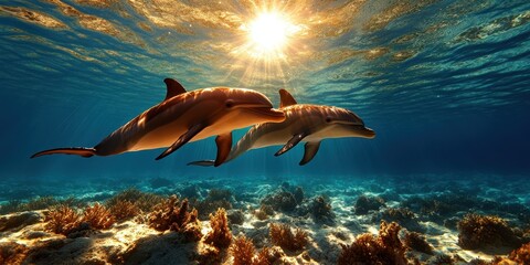 Graceful Dolphins in Motion Banner