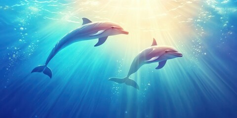 Graceful Dolphins in Motion Banner