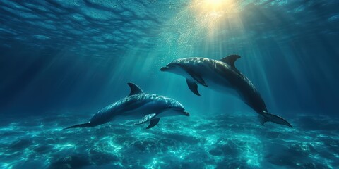 Graceful Dolphins in Motion Banner