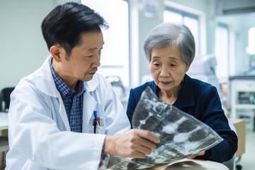 Obraz premium Chinese old woman with doctor.