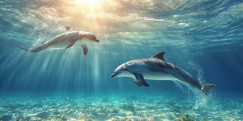 Graceful Dolphins in Motion Banner