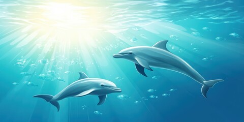 Graceful Dolphins in Motion Banner