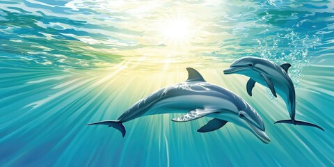 Graceful Dolphins in Motion Banner
