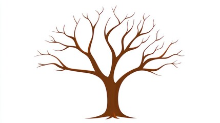 Obraz premium Simple illustration of a bare winter tree