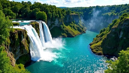 waterfall in plitvice national park
