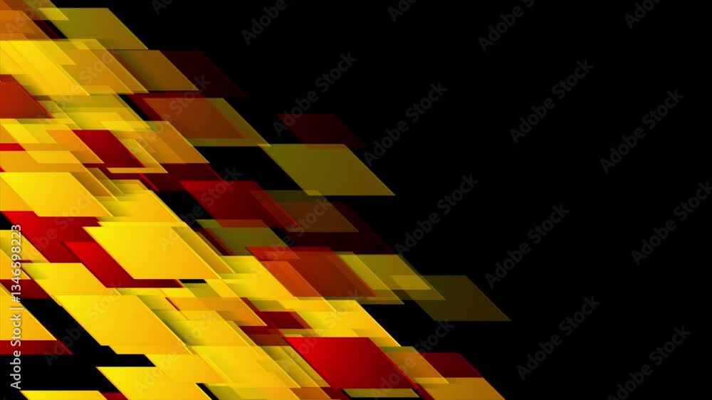 Aufkleber red and orange background with tech geometric elements. seamless looping motion design. video animat