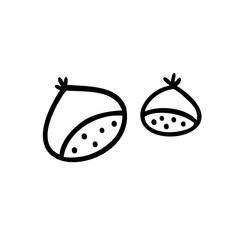 シンプルな栗のイラスト素材