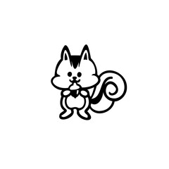 シンプルなリスのイラスト素材