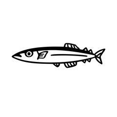 シンプルなサンマのイラスト素材