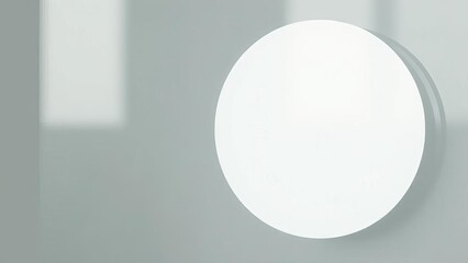 Blank round self adhesive label mockup with swirl on grey background