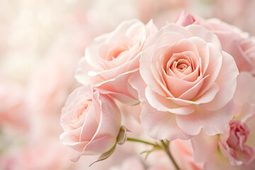 Naklejka premium Soft Blush Pastel Rose Dreams