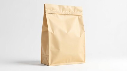 Cardboard bag mockup with blank logo mockup on white background,