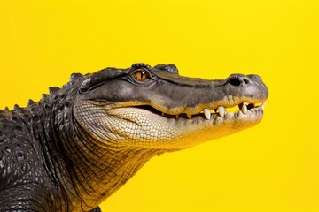 Fototapeta premium Alligator reptile animal yellow.