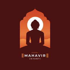 Happy Mahavir Jayanti Festival Vector Design Background Template