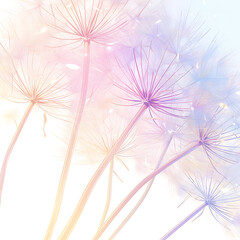 .Illustration of trees, leaves, grass and various botanical elements on a white background.