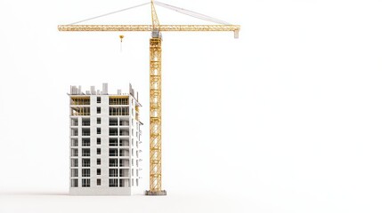 Construction Crane and Apartment Building Model